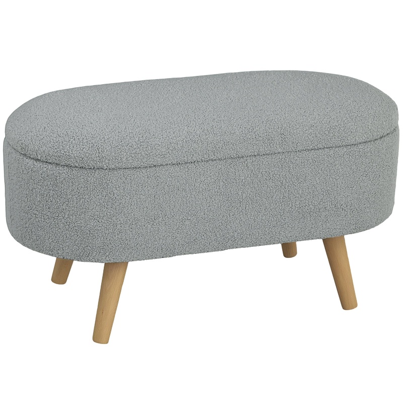 Ottoman Storage Bench for Hallway, Living Room, Charcoal Grey