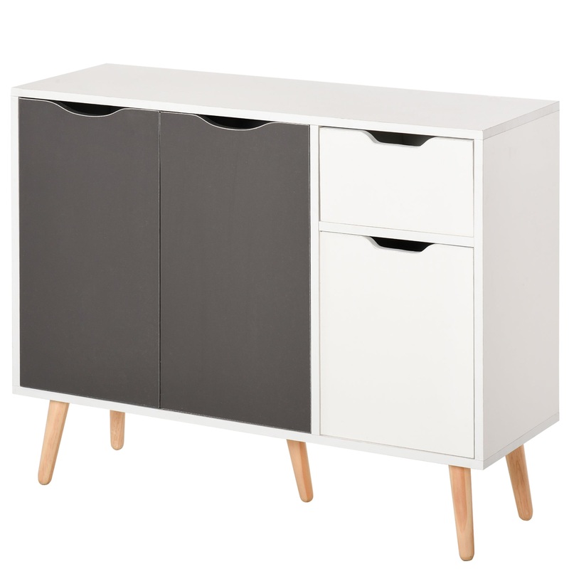 Storage Cabinet, Floor Standing Sideboard with Drawer, Grey