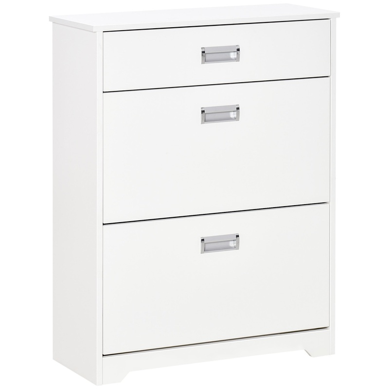 Tipping Shoe Cabinet Hall Organizer with Flip Drawers for Entry 16 Pairs