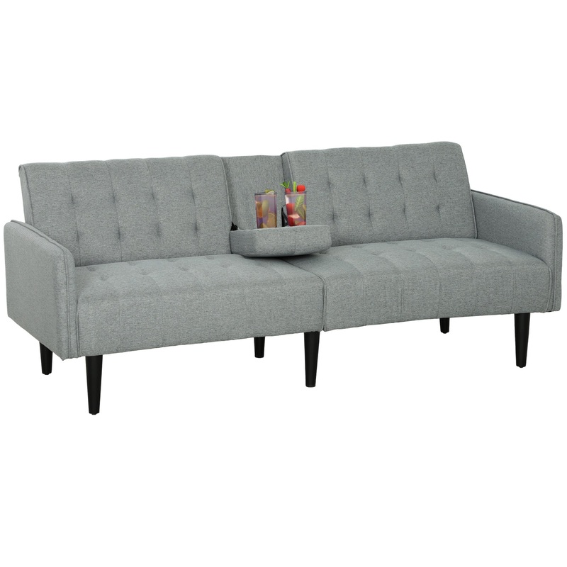 Upholstered Sofa bed 3 Seater Home Theater with Storage Light Grey