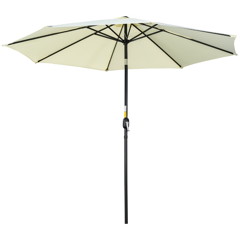 3(m) Patio Umbrella Outdoor Sunshade Canopy w/ Tilt & Crank Beige