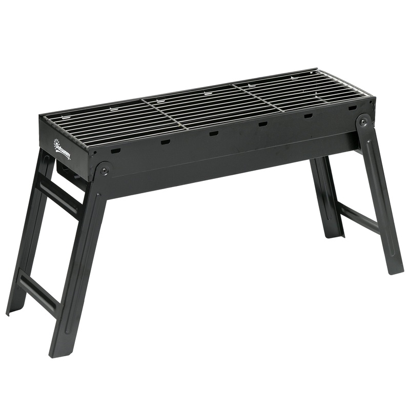 Portable Charcoal Grill with Pull-Out Charcoal Basin