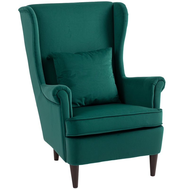 Wingback Chair, Modern Accent Chair for Living Room Bedroom, Green