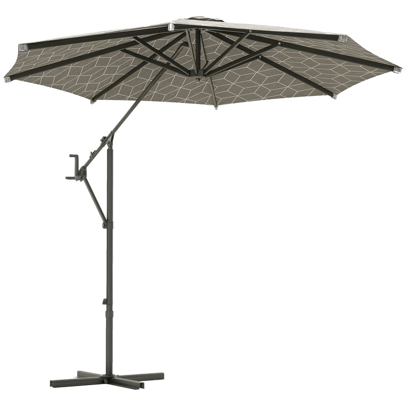 2-in-1 Cantilever Parasol and Market Parasol with 360 Rotation