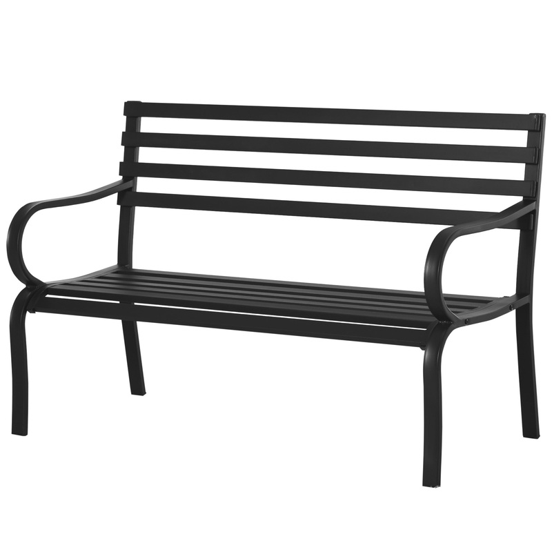 2 Seater Bench Garden Furniture Outdoor Metal Loveseat Seat Patio Chair