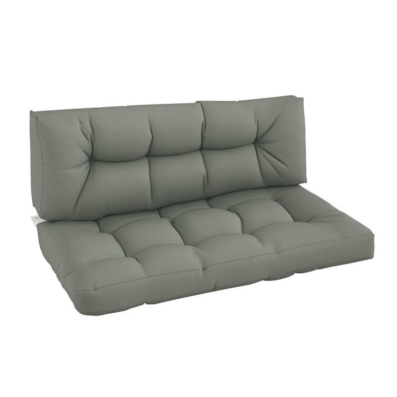 2Pcs Tufted Pallet Cushions Seat Pad Back Cushion Indoor Outdoor