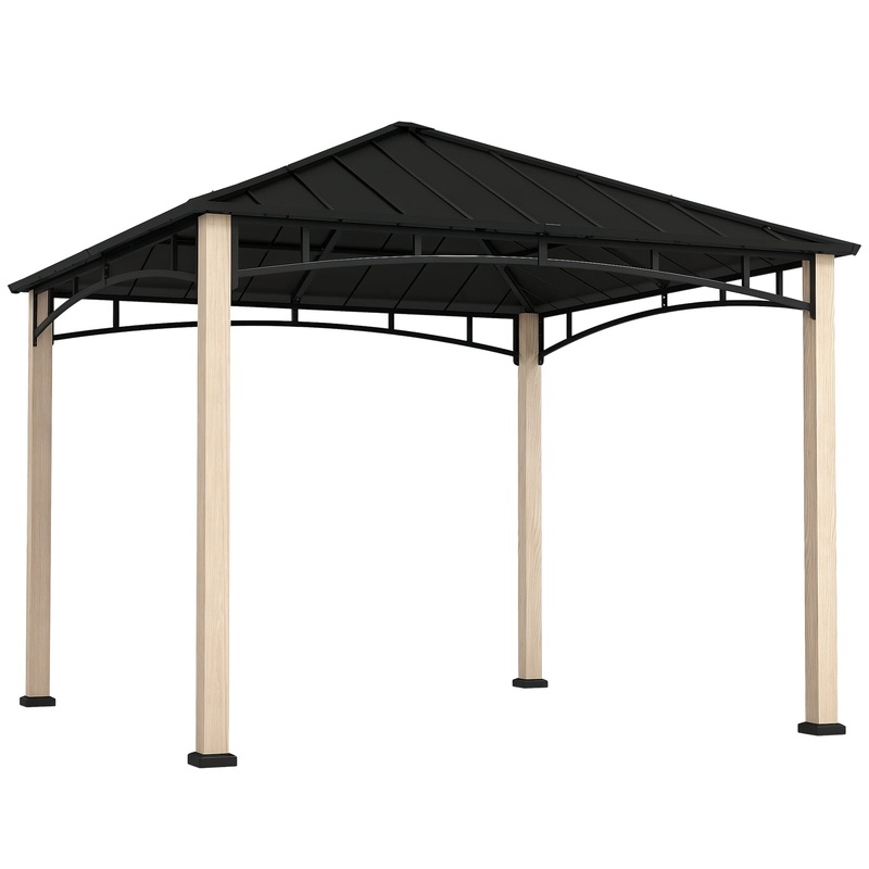 3 x 3(m) Hardtop Gazebo with Metal Roof and Wood Grain Frame