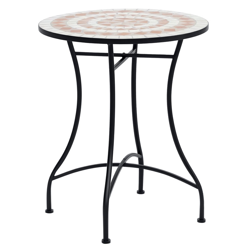 Mosaic Table Round Ceramic Bistro Garden Furniture Side Bar Table Patio