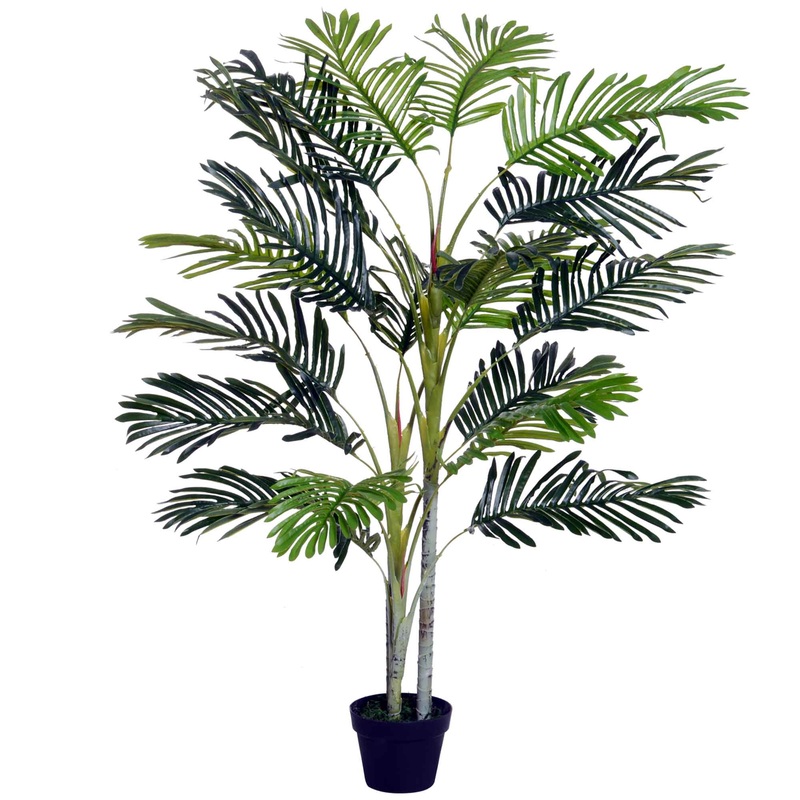 150cm(5ft)  Artificial Palm Tree Decorative Indoor Faux Green Plant w/Leaves Home Dcor Tropical Potted Home Office