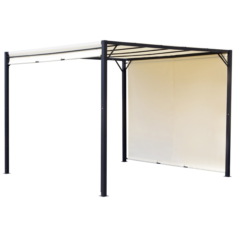 3 X 3 Meters Garden Metal Gazebo Party Canopy Outdoor Tent Sun Shelter Removable & Adjustable Cover Canopy Cream