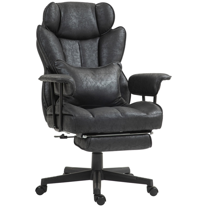 Office Chair, Ergonomic Desk Chair with Foot Rest, Black