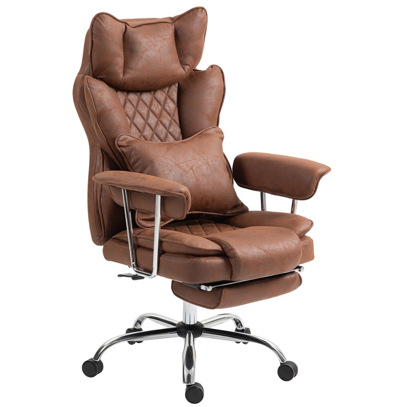Office Chair, High Back Leathaire Desk Chair for Home, Brown
