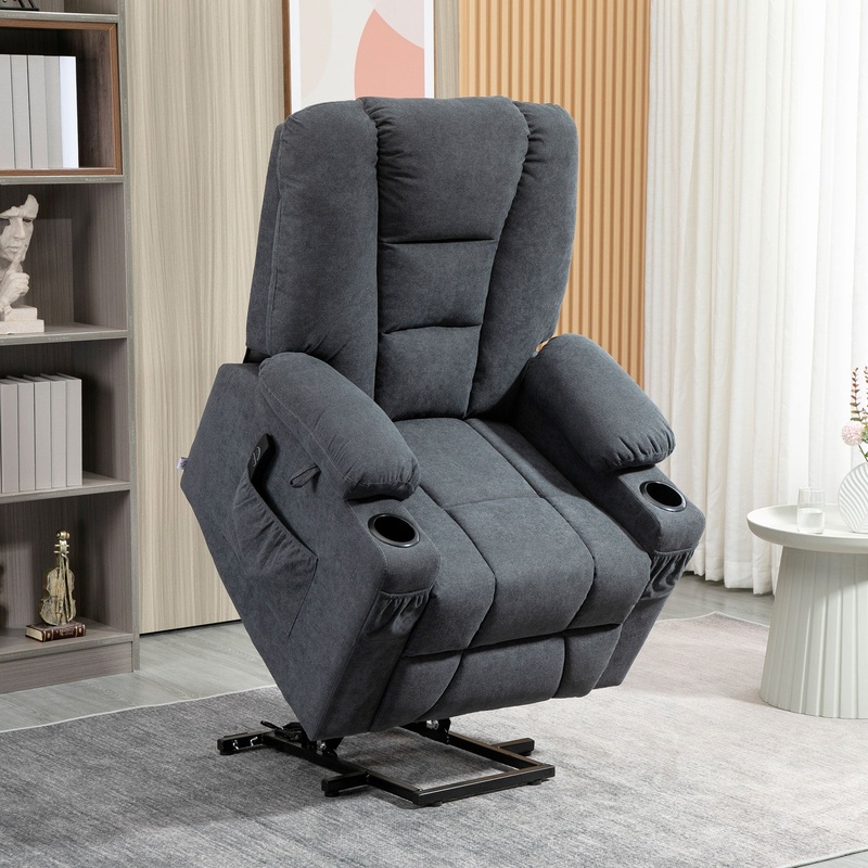 Power Lift Rise & Recliner Electric Chair – Charcoal Grey