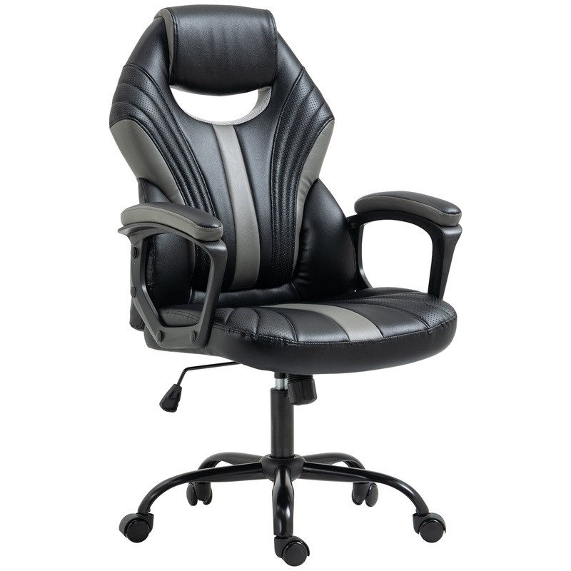 Racing Gaming Chair Gamer Chair with Armrests Swivel Wheels, Black