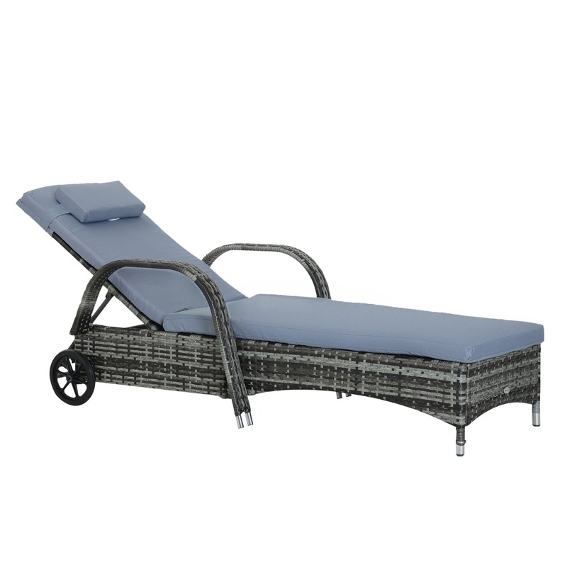 Rattan Single Lounge – Mixed Grey