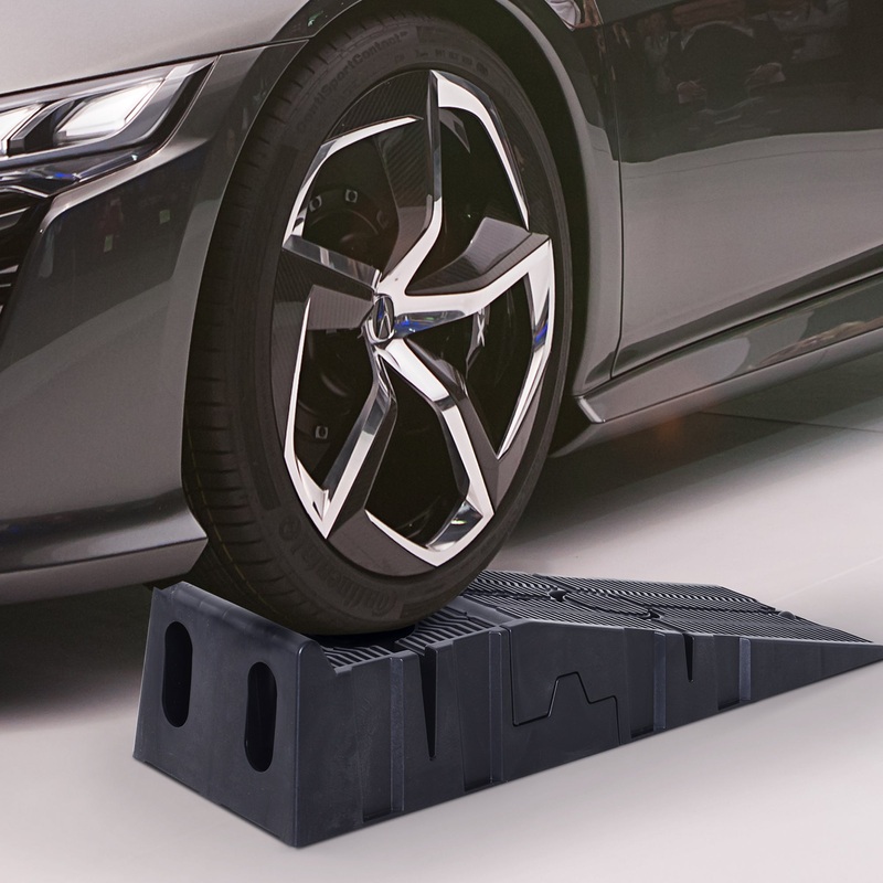 Plastic Car Ramp – 1 Pair Heavy Duty 5 Ton Plastic Garage Workshop Car Service Ramps Lifting Automotive Vehicle Portable Low Clearance