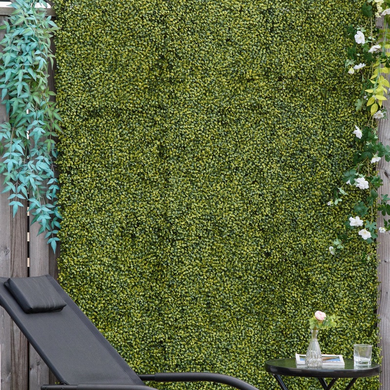 12PCS Artificial Wood Paneling for Walls 20 x 20 Grass Privacy Fence Screen Faux Hedge Greenery Backdrop Encrypted Milan Grass