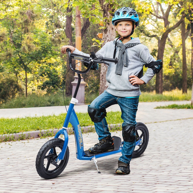 Teen Push Scooter Kids Children Stunt Scooter Bike Bicycle Ride On 12 EVA Tyres, Blue