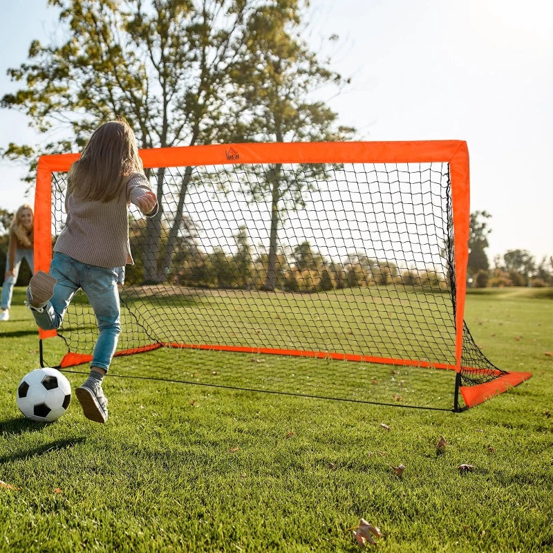 Set of 2 Foldable Football Goals 6×3 ft with Carrying Bag