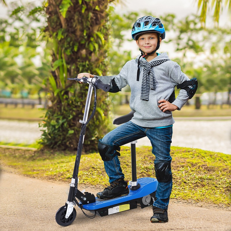 Outdoor Ride On Powered Scooter for kids Sporting Toy 120W Motor Bike 2 x 12V Battery – Blue