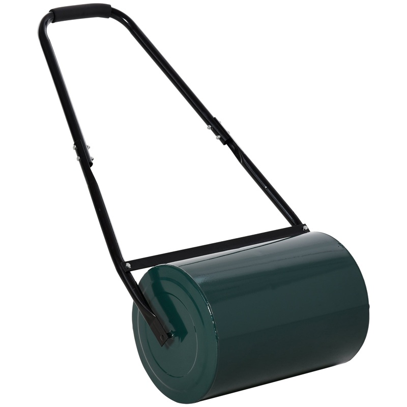 30 L Heavy Duty Water Or Sand Filled 30cm Garden Steel Lawn Roller Drum – Green