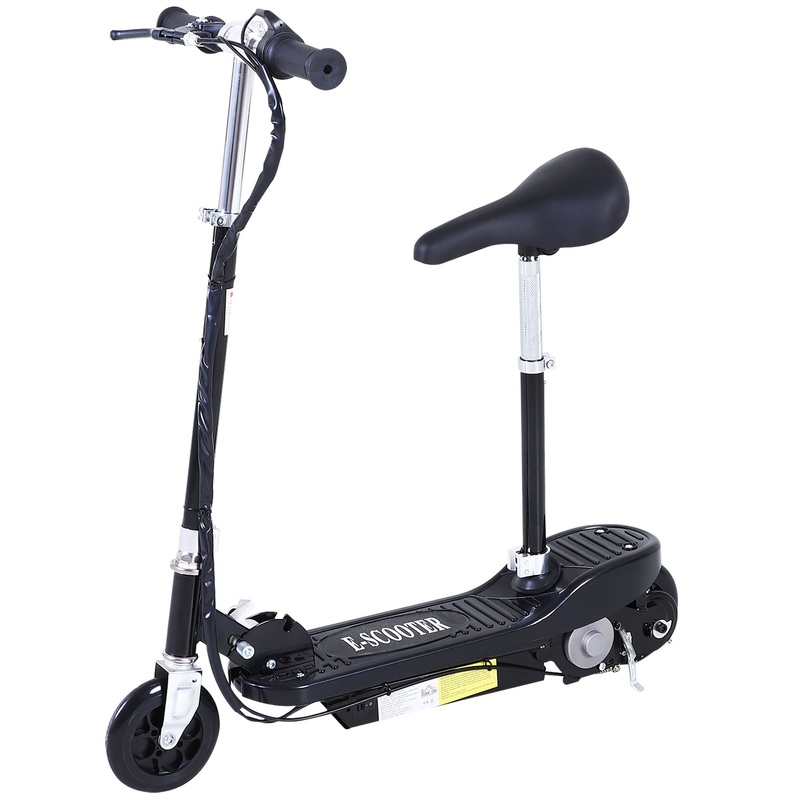Outdoor Ride On Powered Scooter for kids Sporting Toy 120W Motor Bike 2 x 12V Battery – Black