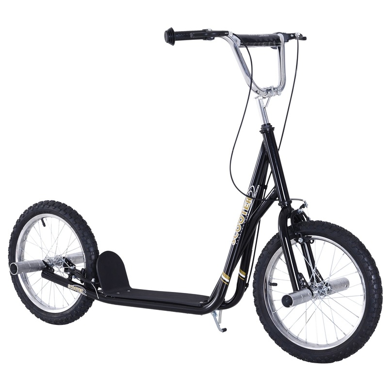 Pneumatic 16 Tyres Scooter-Black