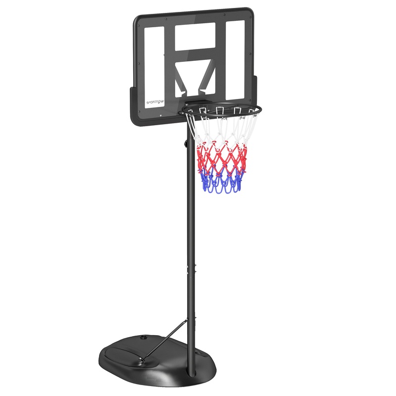 1.7-2.3m Basketball Hoop and Stand w/ Weighted Base, Wheels – Black