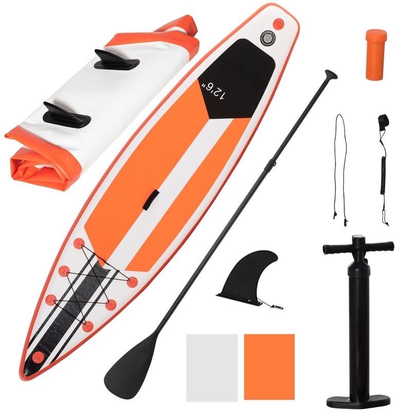 10Ft Inflatable Paddle Stand Up Board w/ Adjustable Paddle – White
