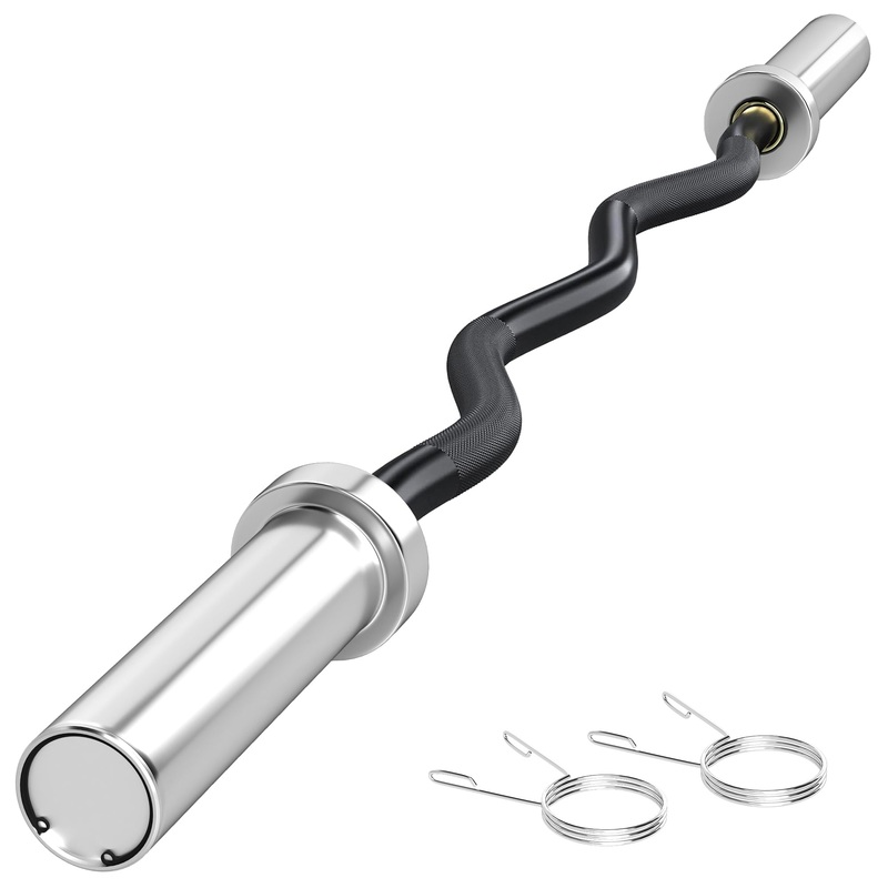 120cm EZ Curl Bar, Olympic Barbell Bar for 5cm Weight Plates, 8kg