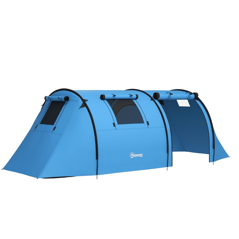 2 Room Camping Family Tent for 3-4 Man, 3000mm Waterproof, Sky Blue