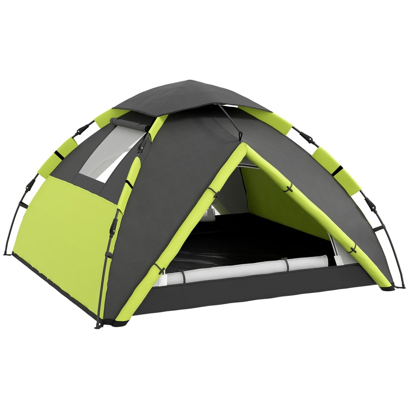 3-4 Man Camping Tent Portable with Bag, Quick Setup, Green