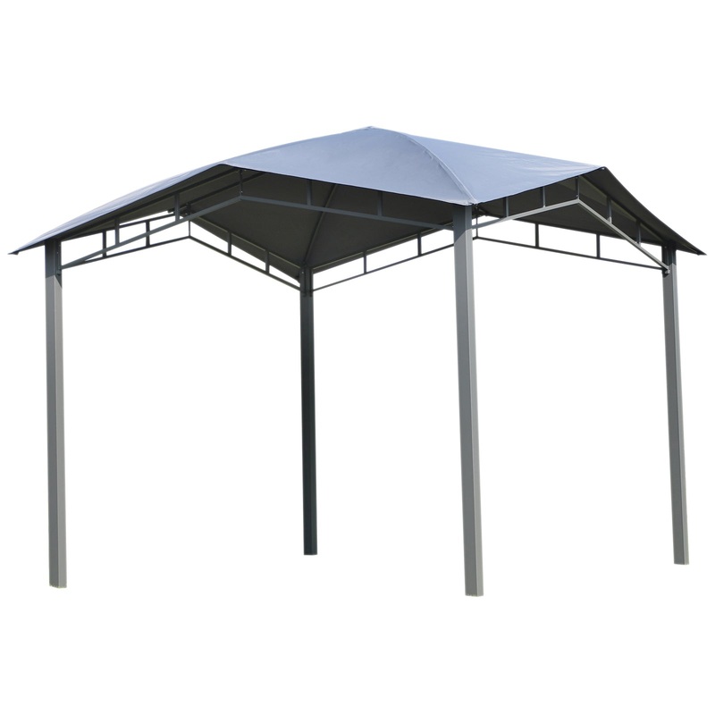 3×3(m) Outdoor Patio Gazebo Pavilion Canopy Tent Sunshade Steel Frame Grey