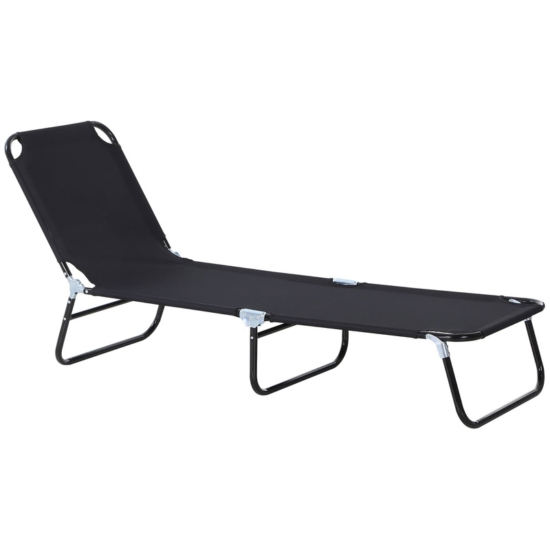 Portable Folding Sun Lounger With 5-Position Adjustable Backrest Relaxer Recliner with Lightweight Frame Great for Pool or Sun Bathing Beige