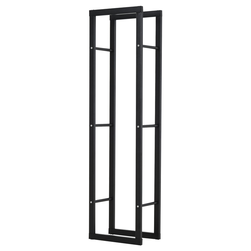 150cm Tall Metal Firewood Log Holder Rack Double Tier w/ Balanced Base Side Rails Indoor Outdoor Traditional Fireplace Log Storage Cradle