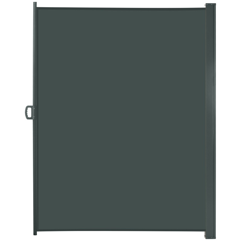 3 x 2m Retractable Sun Side Awning Screen Fence Patio Garden Wall Balcony Screening Panel Outdoor Blind Privacy Divider, Grey