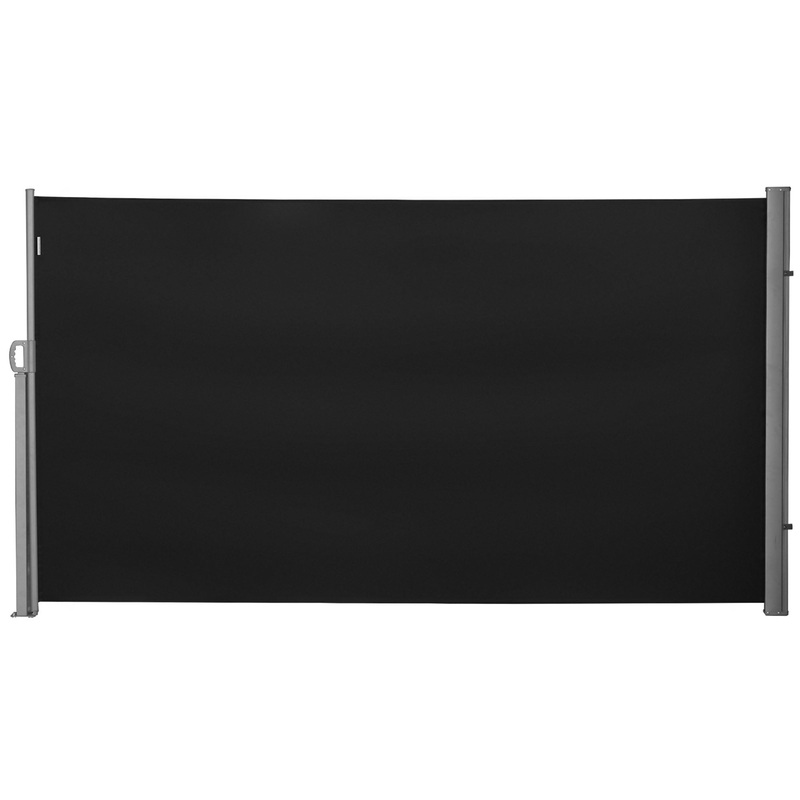 Retractable Side Awning Screen Fence Patio Garden Wall Balcony Screening Panel Outdoor Blind Privacy Divider (3×1.8M, Black)