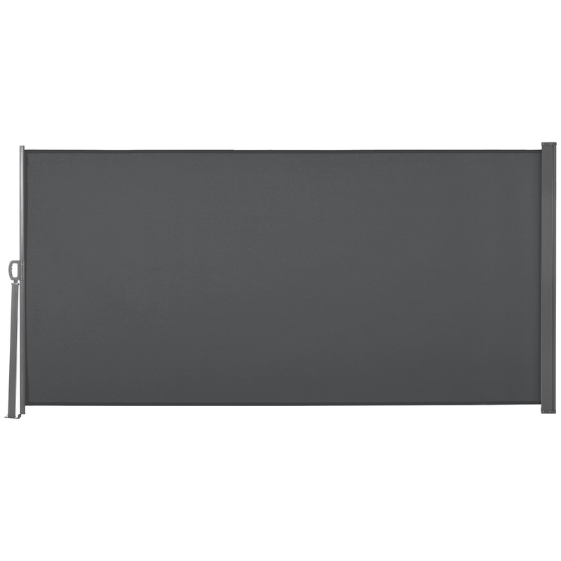 Retractable Sun Side Awning Screen Fence Patio Garden Wall Balcony Screening Panel Outdoor Blind Privacy Divider (3×1.6M, Grey)