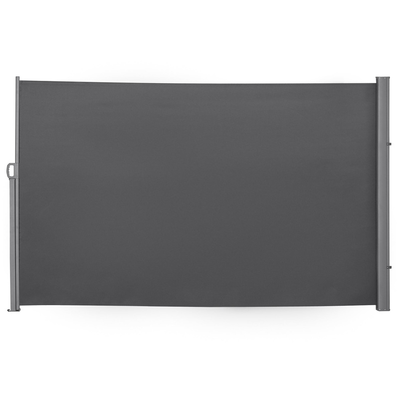 Retractable Sun Side Awning Screen Fence Patio Garden Wall Balcony Screening Panel Outdoor Blind Privacy Divider (3×1.8M, Grey)