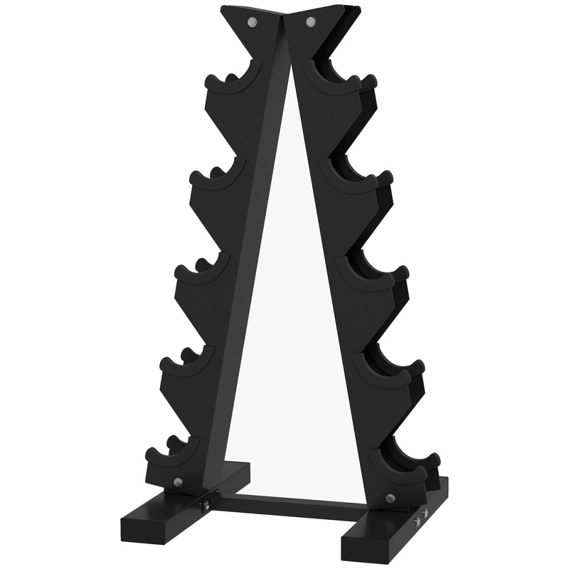 SPORTNOW Five-Tier Dumbbell Storage Rack, for Home Gym Exercise – Black