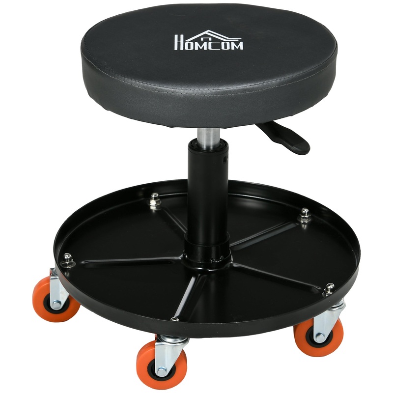 Pneumatic Adjustable Mechanic Stool w/ Tool Tray, Wheels
