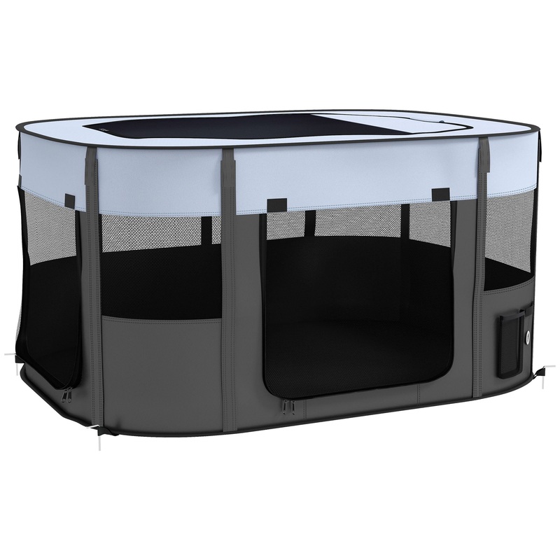 Portable Dog Pen for Puppies, Rabbits, Kittens, Guinea Pigs – Grey