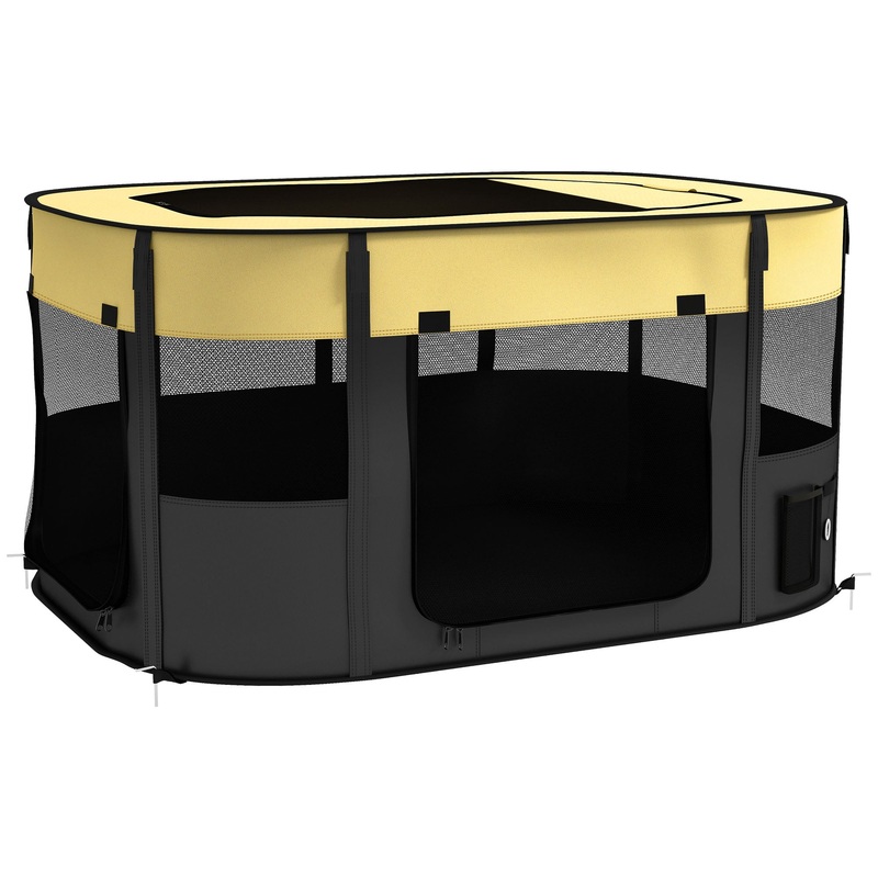 Portable Dog Pen for Puppies, Rabbits, Kittens, Guinea Pigs – Yellow