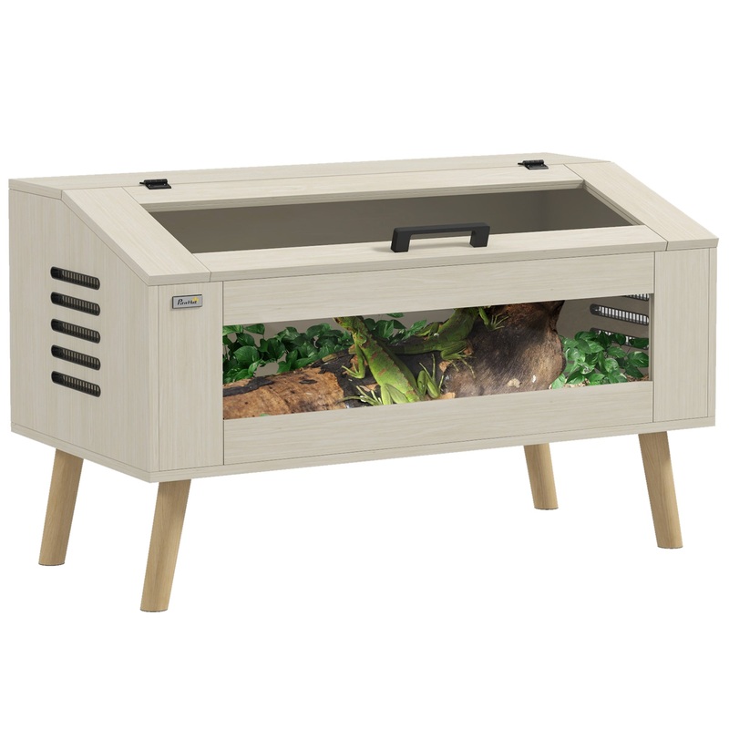 Reptile Terrarium, 140L Snake Vivarium with Tempered Glass Windows