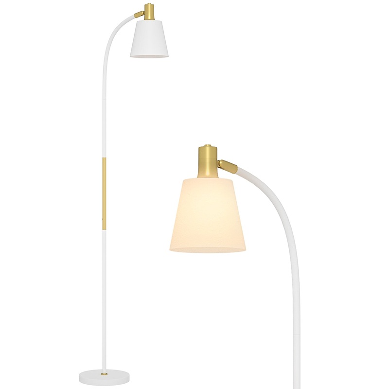 Spotlight Reading Standing Lamp with Adjustable Height, White