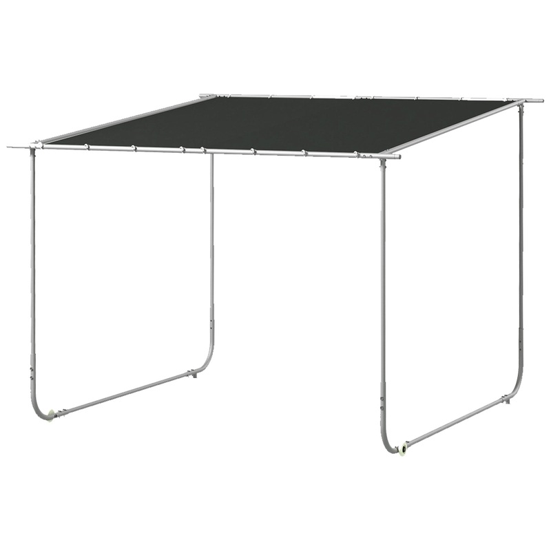 3 x 3(m) Mobile Pergola Kit, Portable Garden Gazebo with Wheels, Sandbags, Steel Frame, UV-Resistant