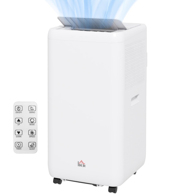 12,000 BTU Mobile Air Conditioner for Room up to 28m, with Dehumidifier, Auto & Sleep Mode, 24H Timer, Wheels