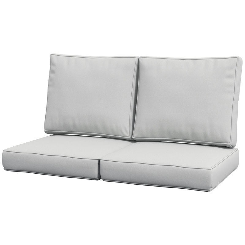 3-Piece Back and Seat Cushion Pillows Replacement, Patio Chair Cushions Set for Indoor Outdoor, Grey