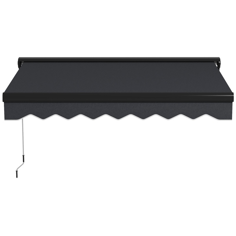 3 x 2.5m Electric Awning with LED Light, Aluminium Frame Retractable Awning Sun Canopies for Patio Door Window