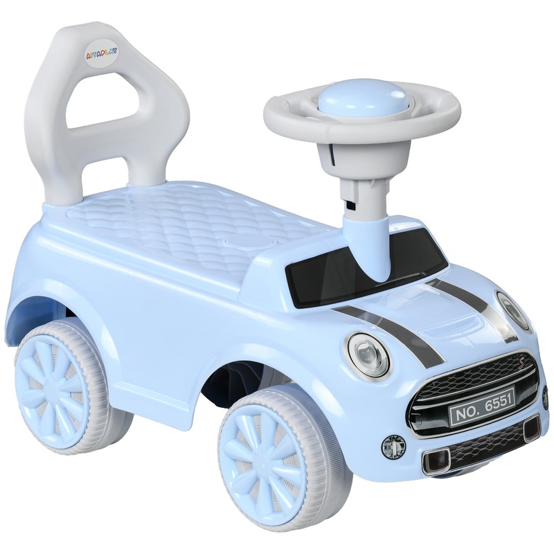Ride On Car Foot To Floor Sliding Car w/ Air Horn – Light Blue